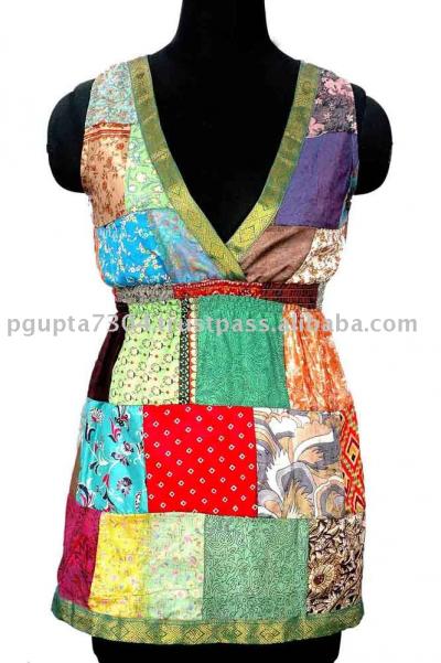 Vintage Saree Patch Dress (Vintage Saree Patch Dress)