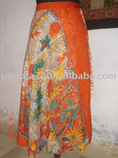 Vintage Saree Wrap Skirt (Vintage Saree Wrap Skirt)