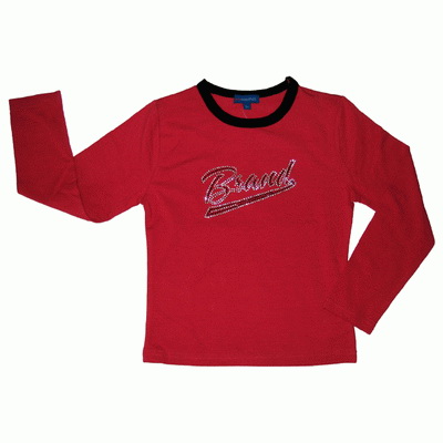 Girl`s 95%cotton 5%lycra knitted t-shirt (Girl `s 95% coton 5% lycra t-shirt en bonneterie)