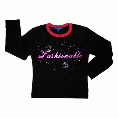 Girl `s 95% Baumwolle 5% Elasthan gestrickt T-Shirt (Girl `s 95% Baumwolle 5% Elasthan gestrickt T-Shirt)