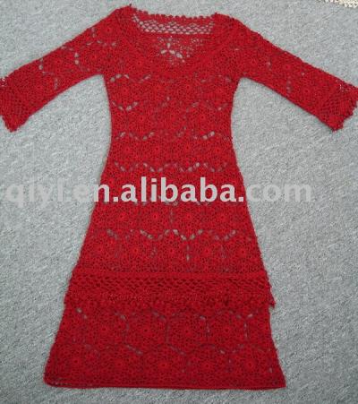 ladies` crochet dress (ladies` crochet dress)