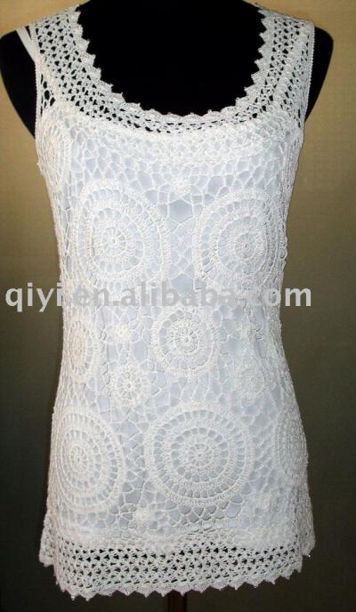 ladies fashion short sleeve crochet cami (Damenmode Kurzarm crochet cami)