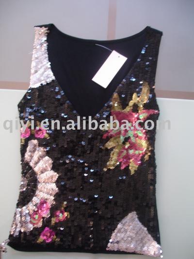 ladies sequin tank top (Damen Pailletten Pullunder)