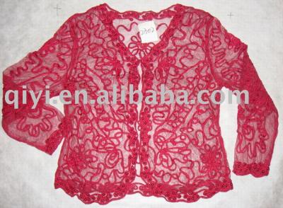 ladies` fashion mesh beading cardigan (ladies` fashion mesh beading cardigan)