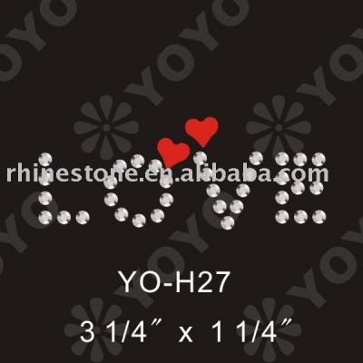 valentine love rhinestone motif for T-Shirt and Garment (Валентина Rhinestone мотив любви к футболке и одежда)