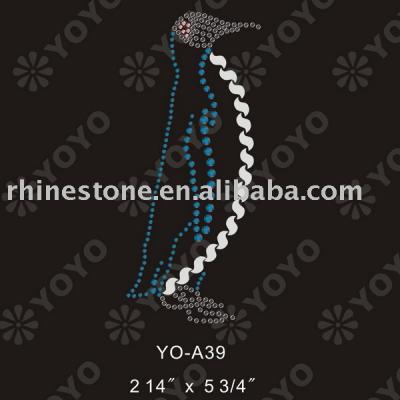 Iron on penguin rhinestone motif for T-Shirt and Garment (Железный пингвин на мотив Rhinestone на футболке и одежда)