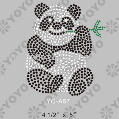 Iron on Panda rhinestone motif for T-Shirt and Garment (Железные на Panda Rhinestone мотивом для футболки и одежда)