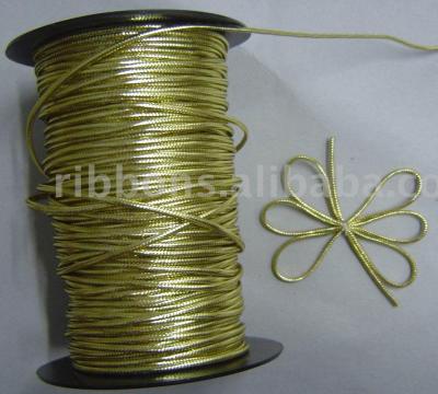 shiny metallic gold hollow cord (corde creuse d`or mé)