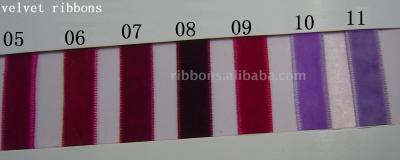 100% nylon velvet ribbons (rubans de velours de nylon de 100 %)