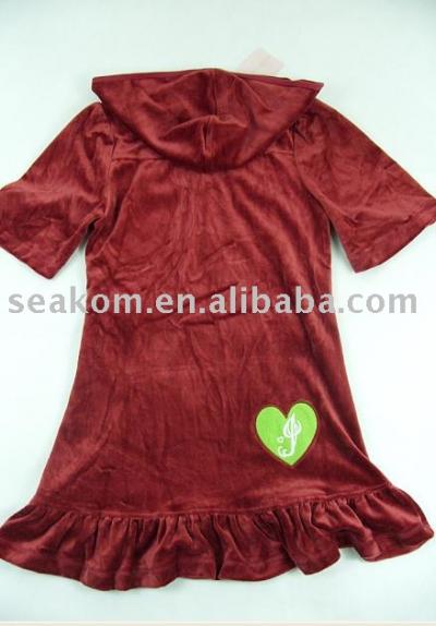 Brand Name Women`s Hooded Velour Dress ju241b (Женщины Марка Название `S капюшоном велюр платье ju241b)