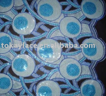 hand cut voile lace inlayed many paillettes (Hand Cut Voile кружево inlayed много paillettes)