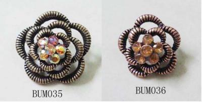 Alloy Button With Acrylic Stone (Alloy Button à l`acrylique Stone)