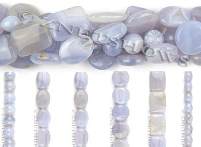 Blue Chalcedony Beads (Perles calcédoine bleue)