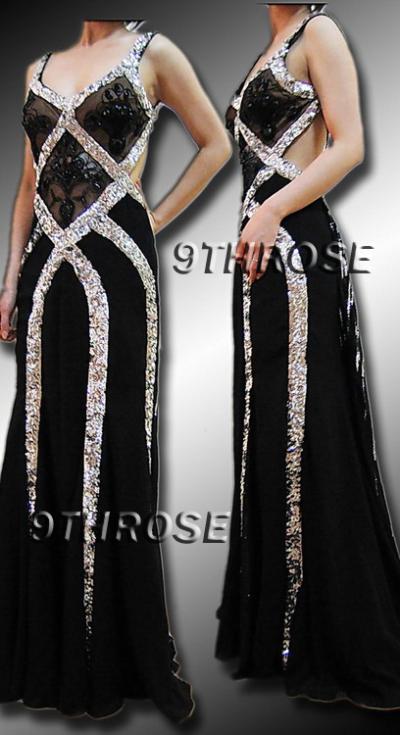 Ein Zimmer Stopper! Silber-Beaded Black Gown (Ein Zimmer Stopper! Silber-Beaded Black Gown)