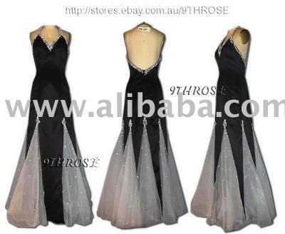 Most Stunning! Black %26 White Beaded Evening dress (Encore plus étonnant! Black% 26 Blanc perlé Tenue de soirée)