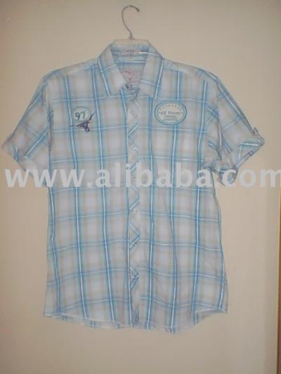 Men `s Short Sleave Cotton Shirt (Men `s Short Sleave Cotton Shirt)