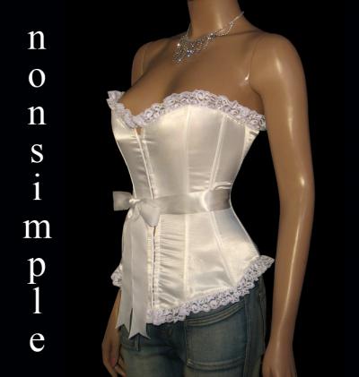 Sexy White Satin White Laced / Bow Corset Woman Top (Sexy White Satin Белый шнуровке / Bow корсета женщина Вверх)