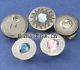 Fashionable Jean Button With Rhinestone