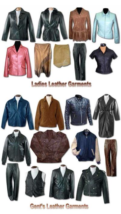 Leather Garments, Jackets, Trousers, Skirts And Vests