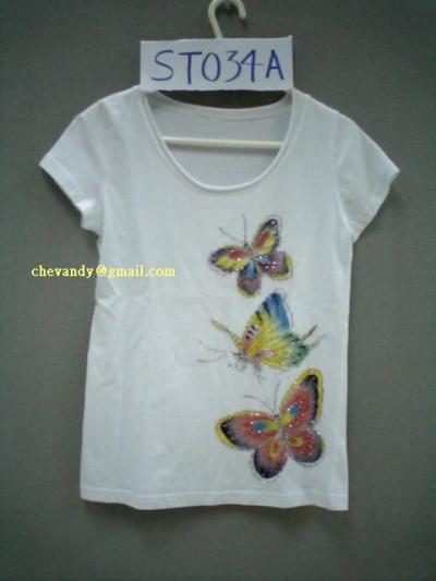 Ladies Tee With Embroidery%26Beading (Дамы тройник с вышивкой% 26Beading)