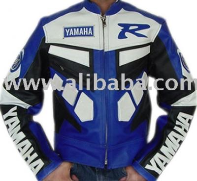 Men`s Blue Motor Bike Leather Armor Jacket (Men `s Blue Motor Bike Veste en cuir Armure)