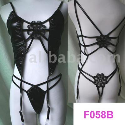 F058b Black PVC Leder Sexy Lingerie T-Back (F058b Black PVC Leder Sexy Lingerie T-Back)