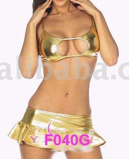 F040g Sexy Golden 2 Pcs Dress (F040g Sexy Golden 2 Pcs Dress)