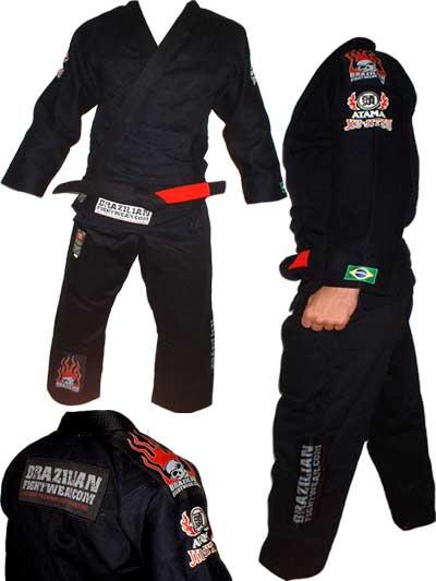 Black Brazilian Fightwear Kimono (gi) (Черный бразильский Fightwear Кимоно (GI))