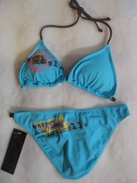 Blue With Logo Print Bikini (Bleue avec le logo Print Bikini)