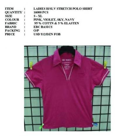 Ladies H / Slv Stretch Polo Shirt (Mesdames H / Slv Stretch Polo)