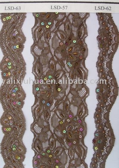 Elastic beaded lace. (Élastique en dentelle perlée.)