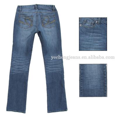 Ladies `Crumple Straight Cut Jeans (Ladies `Crumple Straight Cut Jeans)