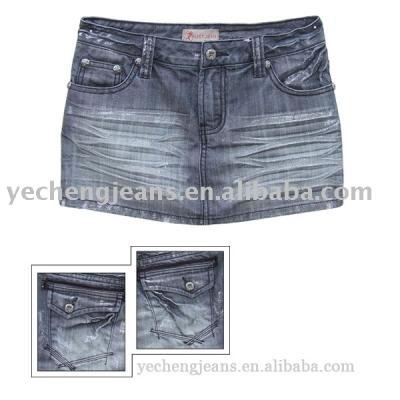 Ladies` Denim Short Skirt