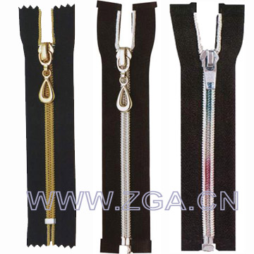 Nylon Zipper With Gold And Silver Teeth (Nylon Zipper With Gold And Silver Teeth)