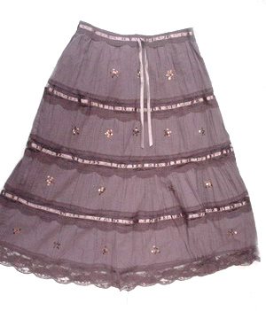 Ladies` Cotton Lawn Long Skirt (Ladies `Coton Jupe longue pelouse)