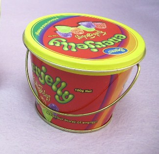 Round Tin Bucket with handle / Tin Pail / Candy Tin Box