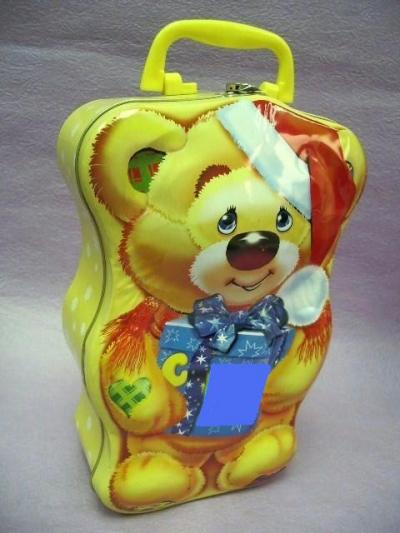 Christmas Tin Box / Tin with handle / Bear Tin Box (Christmas Tin Box / Dose mit Griff / Bear Tin Box)