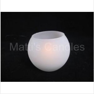 Shake on and Blow off round flameless glass candle ()