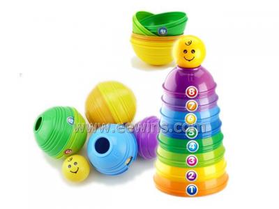 Puzzle toys stacked cups ()