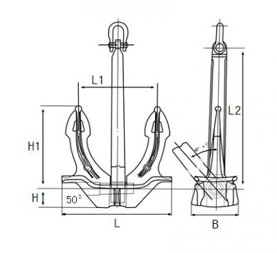 Ship anchor-JIS STOCKLESS ANCHOR ()