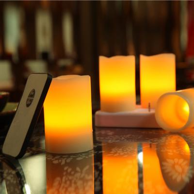 LED rechargeable wax candle set of 4pcs with remote control ()