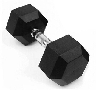 Fixed Hex rubber coated dumbbell ()