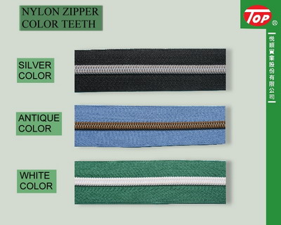 COLOR TEETH FOR NYLON ZIPPER