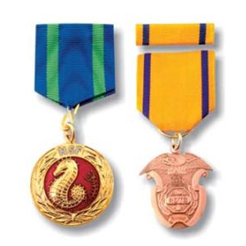 Medals with Ribbon Drape, Designed with Pin Back (Medals with Ribbon Drape, Designed with Pin Back)