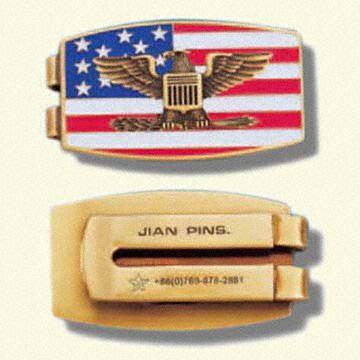 Delicate Brass Money Clips with Customer`s Logo Stamped