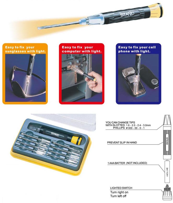 9PCS Light Precision Screwdriver (9St Light Przisions-Schraubendreher)