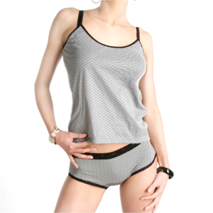 Bamboo Charcoal Two Piece   Singlet & Panties (No Lines) Grey Color (Bamboo Charcoal Zweiteiler - Singlet & Co. (Nr. Lines) Color Grey)