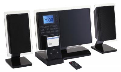 Vertical CD Micro System with PLL Radio and i-Pod Docking