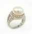 925 Silver Ring with Fresh Water Pearl (Серебряное кольцо 925 пробы с пресноводнм жемчугом TR1209)