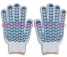 blue pvc dotted cotton gloves ()